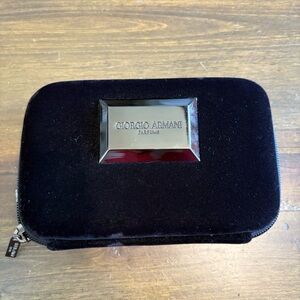 Giorgio Armani Parfums Hard Case Clutch Zip Around Bag Mini Small Velvet